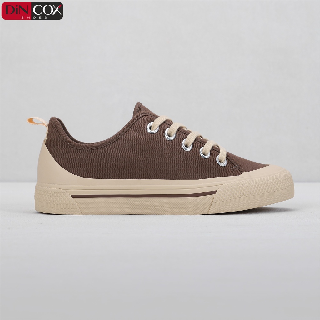 Giày Sneaker Vải Nữ DINCOX C20 Nữ Tính Sang Trọng Chocolate