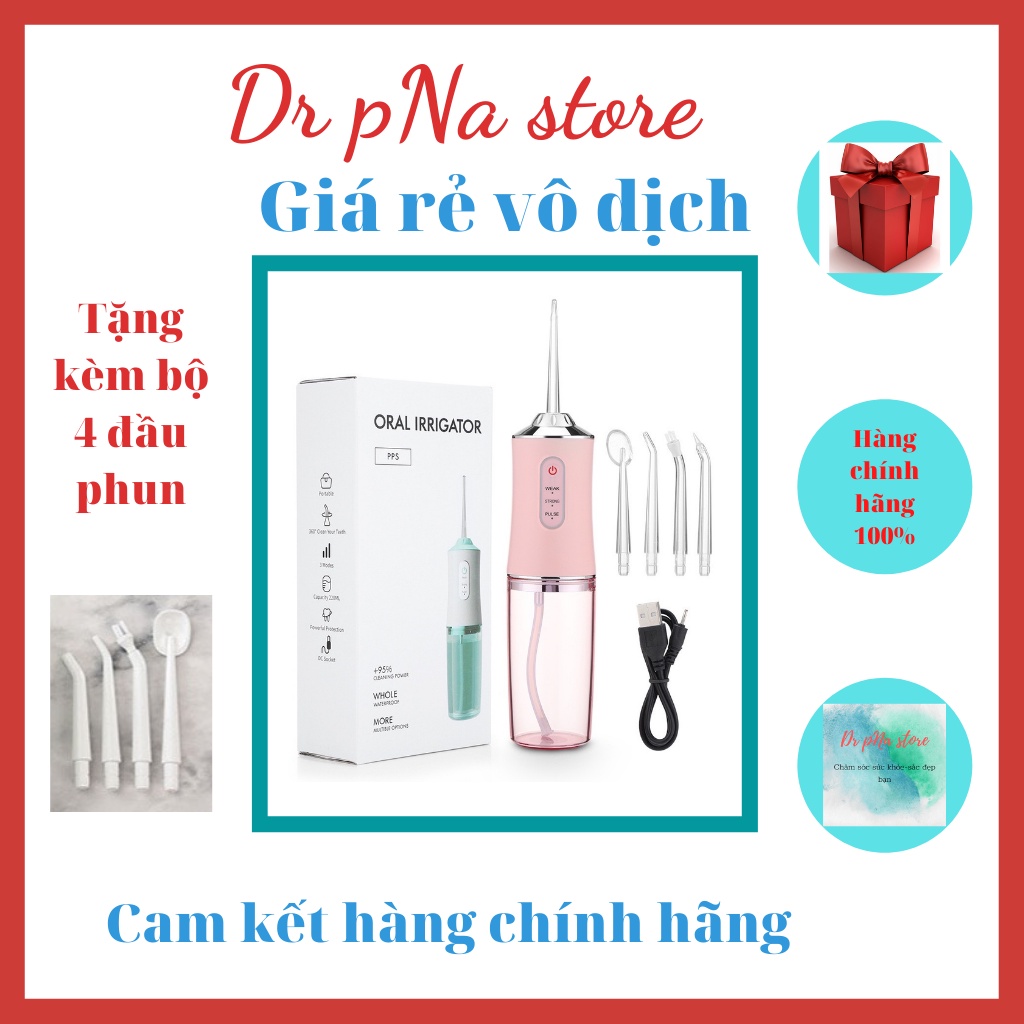 Máy tăm nước cầm tay, tăm nước nha khoa vệ sinh răng miệng Oral cao cấp 200ml