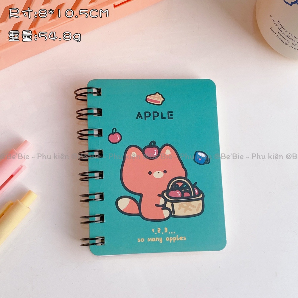 Sổ tay lò xo mini học sinh in hình dễ thương BeBie - BP422