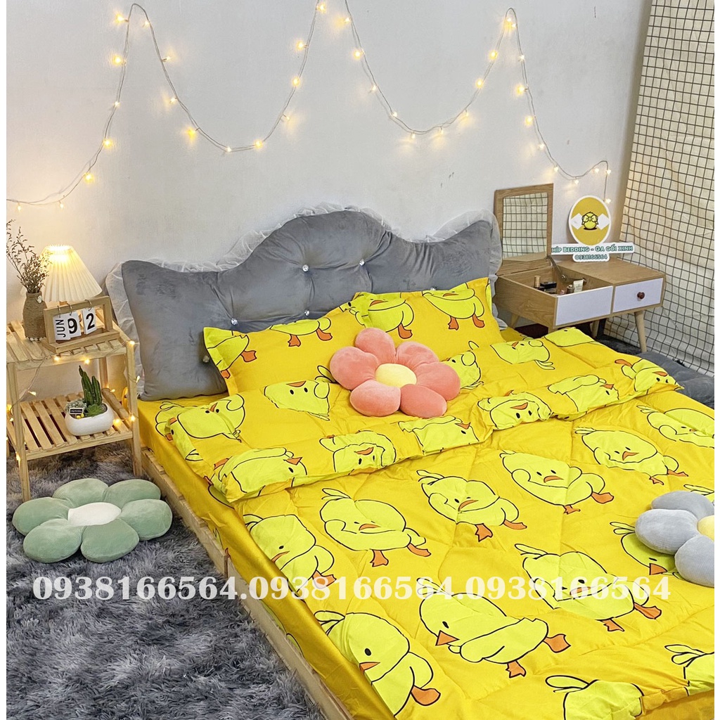 TRỌN BỘ COTTON POLY 5 MÓN CHĂN PHAO DÀY DẶN HÀNG VN VỊT VÀNG - ĐỦ KÍCH THƯỚC