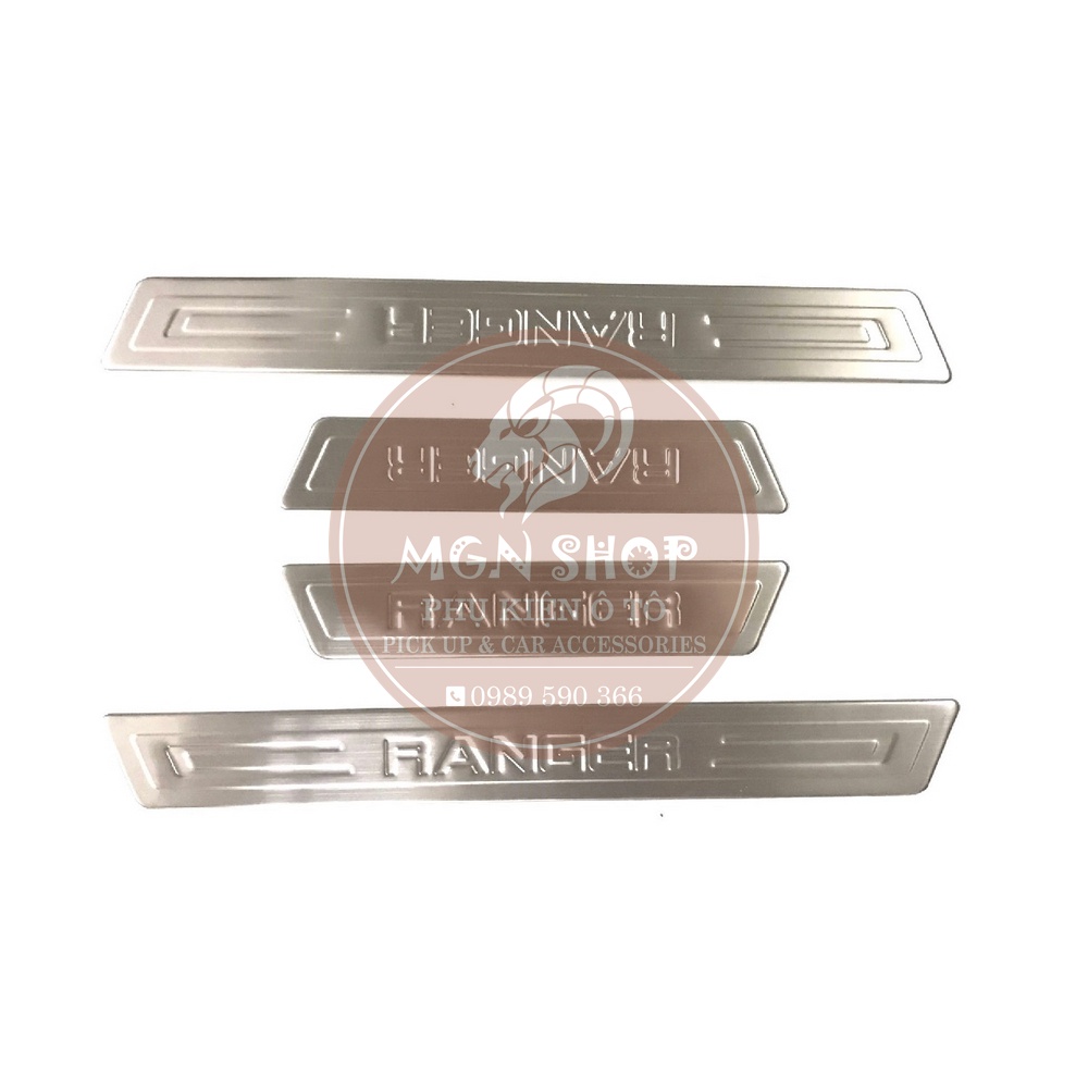 [Ốp bậc bước chân] [Ford Ranger 2012 - 2022] [bên trong - bên ngoài] inox