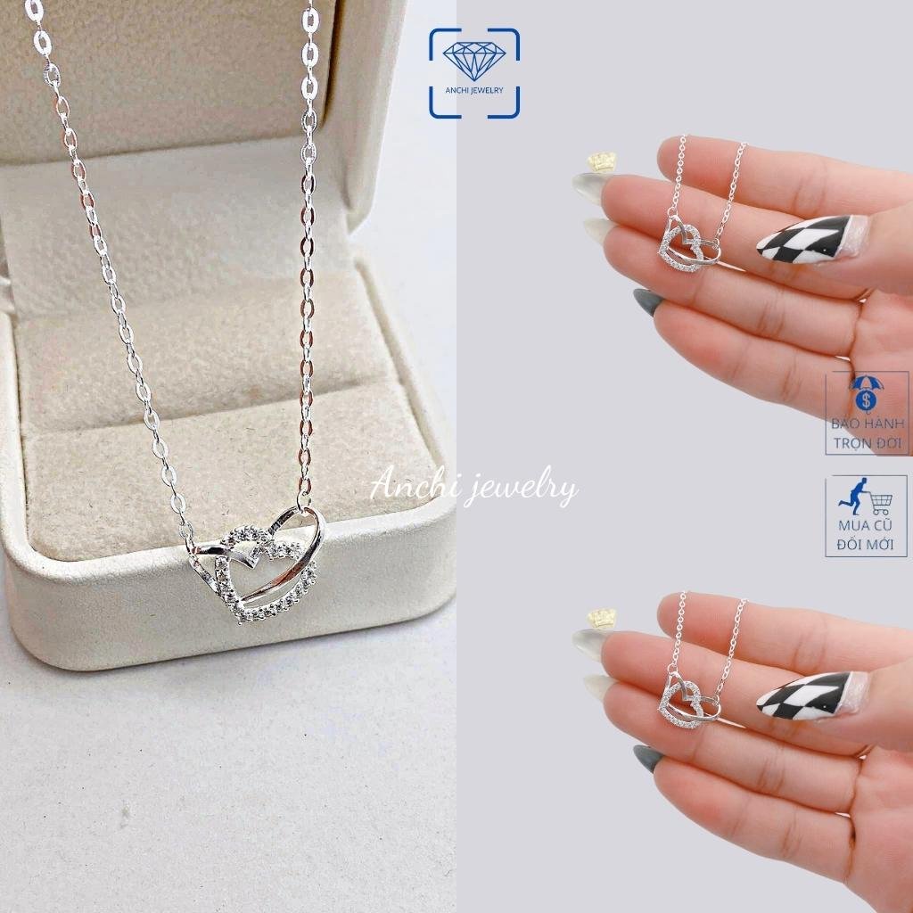 Dây chuyền mặt tim chữ LOVE, chuẩn bạc ta nguyên chất bao sáng đẹp - Anchi jewelry