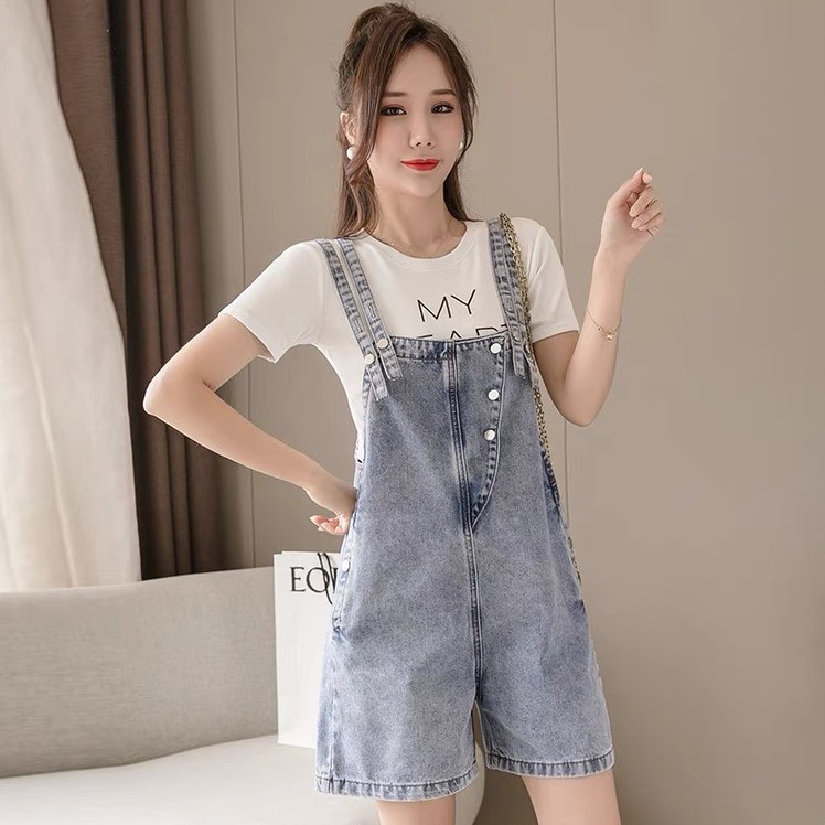 Yếm jean nữ ngắn ống rộng julido store, yếm nữ màu xanh cao cấp phong cách HÀN QUỐC 2021 yn0005 | BigBuy360 - bigbuy360.vn