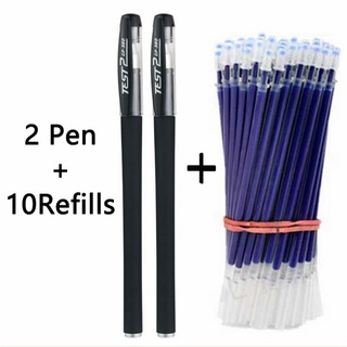 Set 2 bút bi + 10 ruột bút bi 0.5mm màu đen