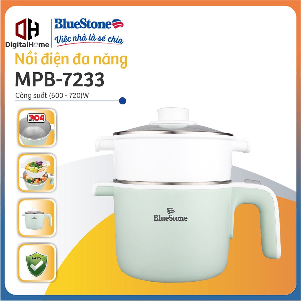 Nồi Điện Đa Năng BlueStone MPB 7233,Công Suất 720W, Bảo Hành Chính Hãng 2 Năm