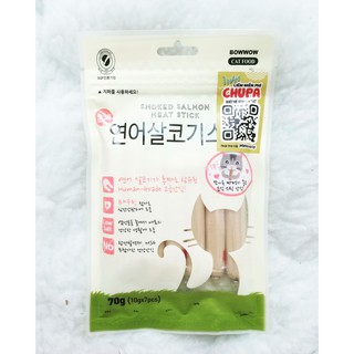Xúc xích thịt cá hồi xông khói cho mèo Meowow Smoked Salmon Meat Stick 70g