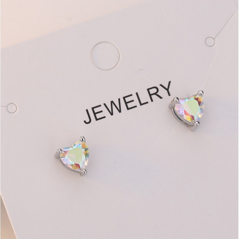 Khuyên tai hình trái tim đính đá thời trang dành cho nữ