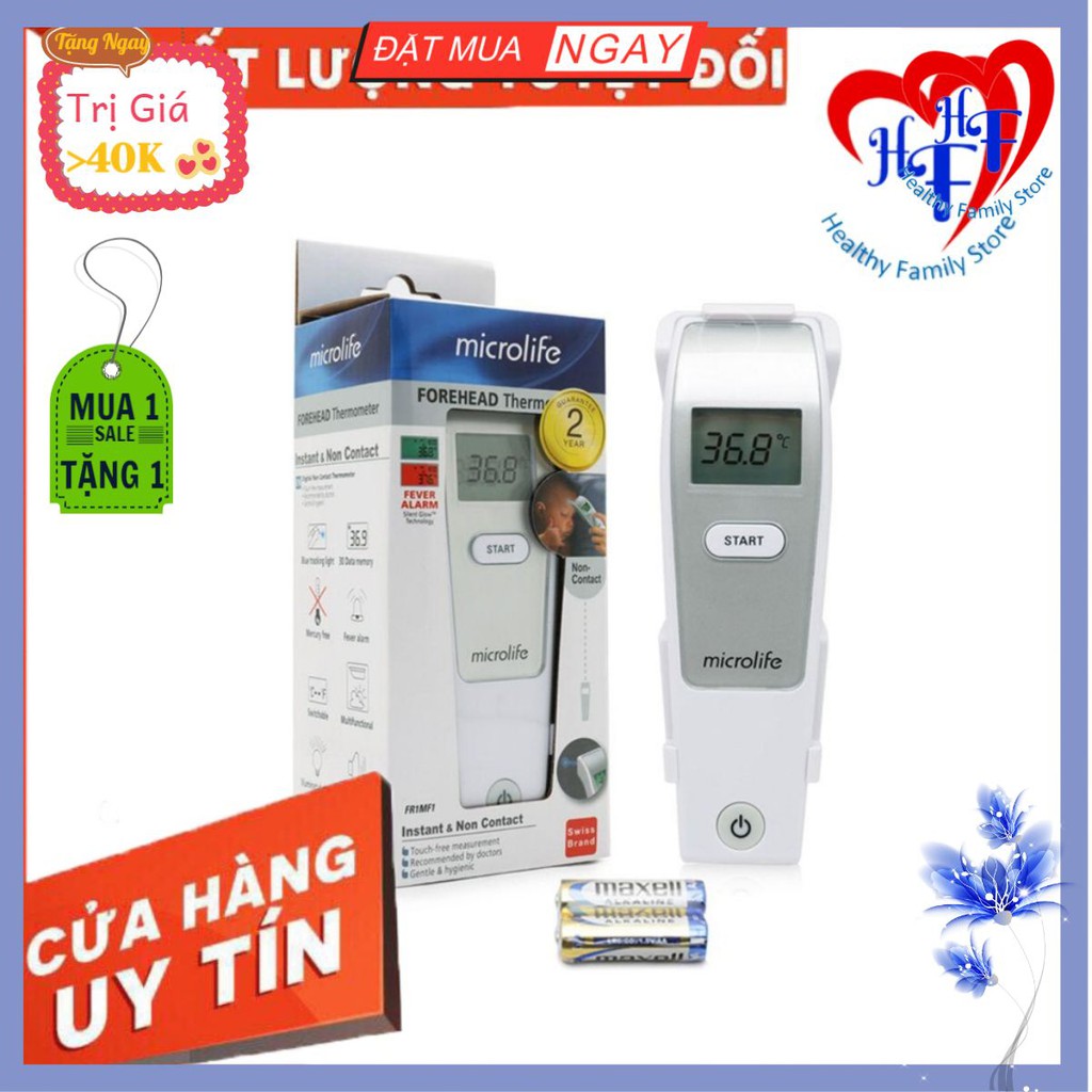 NHIỆT KẾ HỒNG NGOẠI ĐO TRÁN MICROLIFE FR1MF1 - Hàng Có Sẵn (Cam kết  chính hãng, bảo hành 2 năm) mới 100% ✅