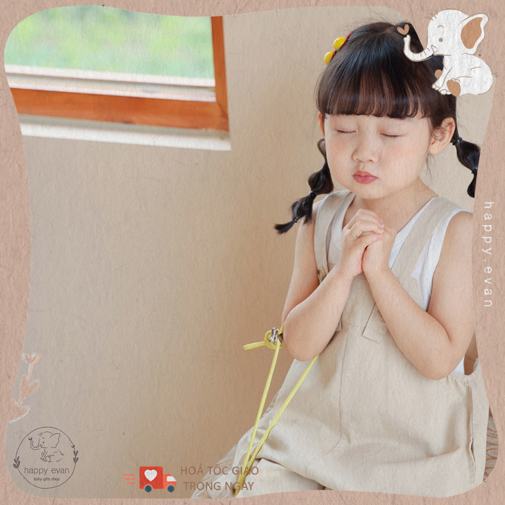 🅷.🄴🅅🄰🄽 [Không kèm áo] [ Form to] Quần yếm kaki cho bé trai bé gái, chất kaki, phong cách Hàn Quốc cho bé trai bé gái.