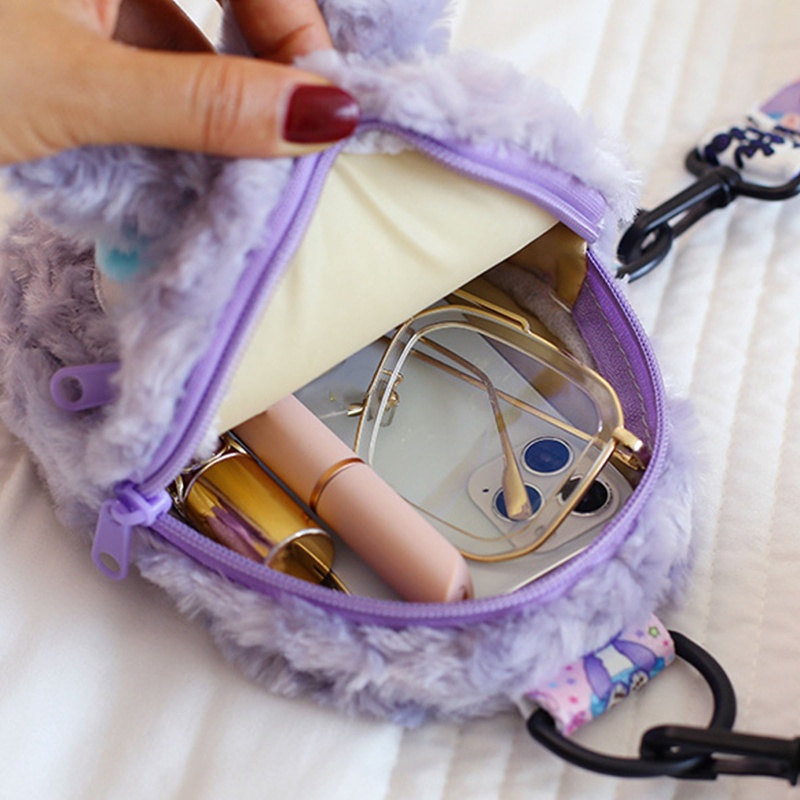 Túi Đeo Chéo Vai Hình Thỏ Bông Có Khóa Kéo Dành Cho Trẻ Em