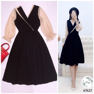 Đầm tiểu thư tay voan đủ size 30 đến 72kg - 65623
