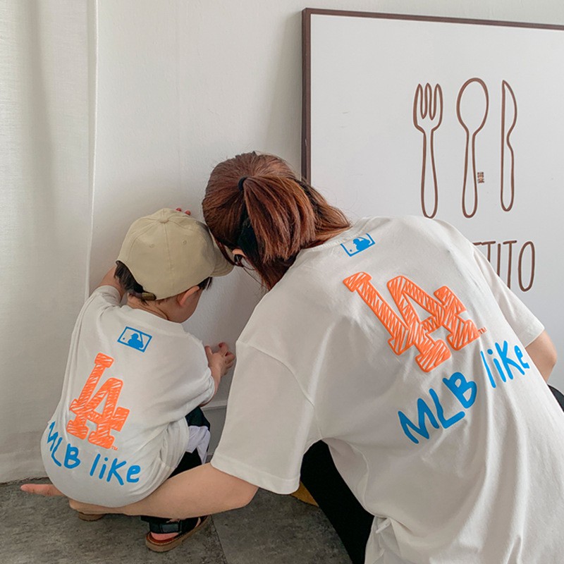 Áo thun tay lỡ unisex hàn quốc MLB LA cho bé ,Samyy_vn