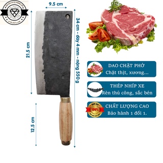 Dao phở chặt to cán trắng nhíp xe sản xuật tại làng nghề Đa Sỹ - HL17