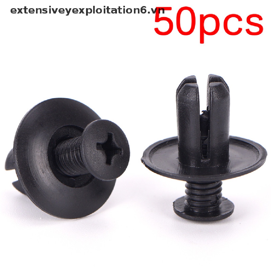 Set 50 đinh tán nhựa 8mm màu đen cho xe hơi e6vn / e6vn