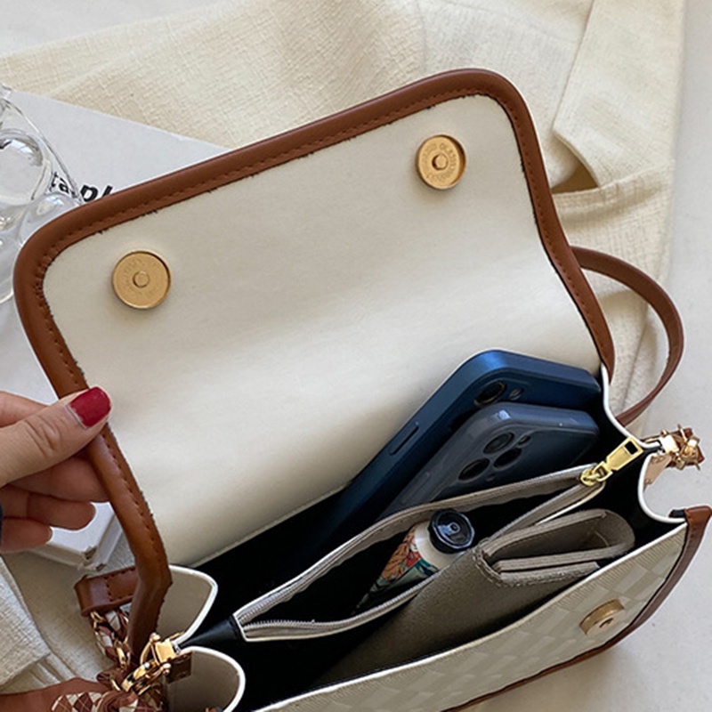 Túi Đeo Vai Bằng Lụa Họa Tiết Kẻ Sọc Cho Nữ