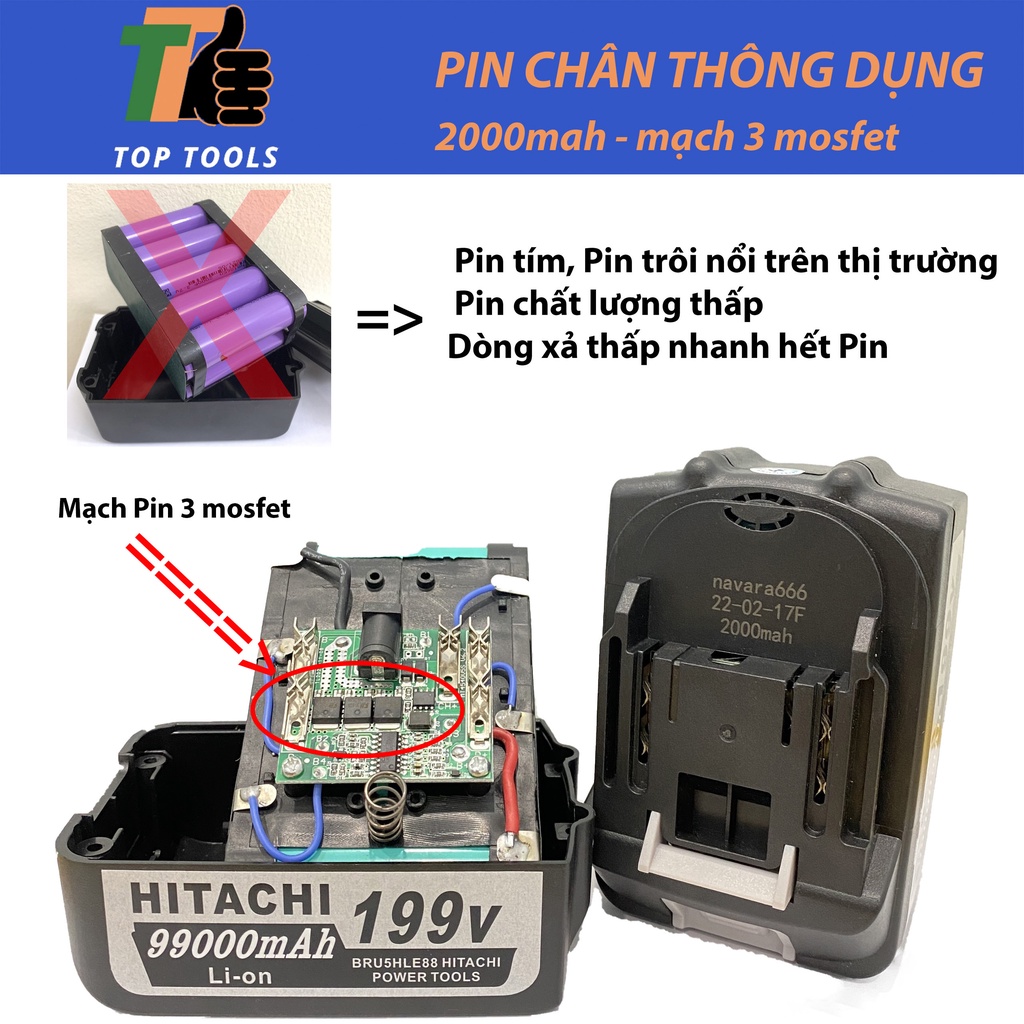 Pin máy Mài, Pin máy Bulong, Khoan Pin, Sử dụng chân thông dụng, 10cell mạch 3 chíp mosfet cao cấp