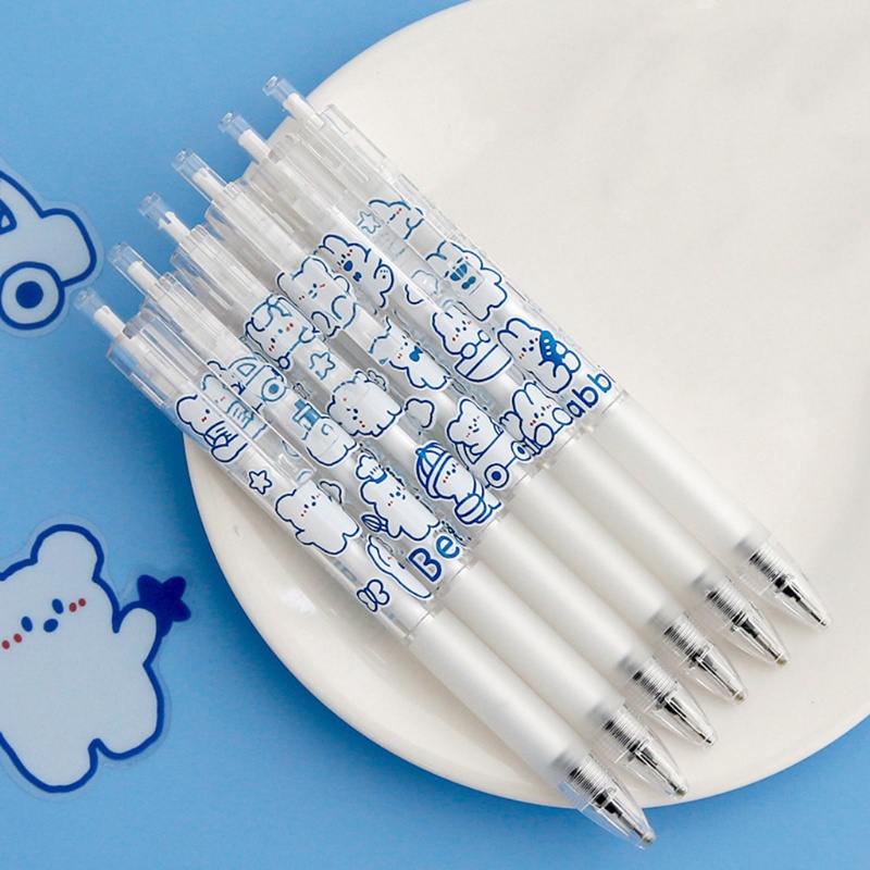 Bộ 6 Cây Bút Mực Gel Màu Đen Ngòi 0 5mm Có Thể Thu Gọn Tiện Dụng