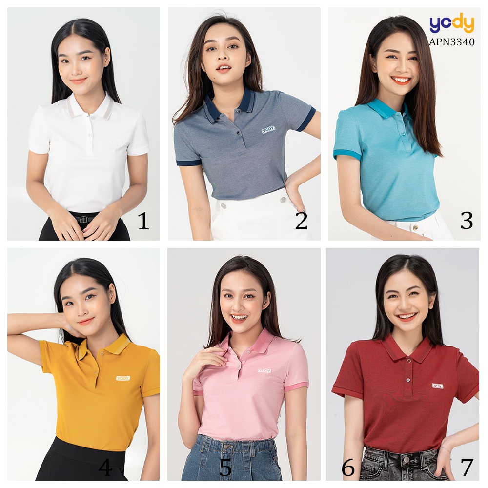 Áo Polo Nữ  YODY Mắt Chim Cotton Thoáng Mát, Trẻ Trung, Năng Động, Độ Bền Cao - APN3340 | BigBuy360 - bigbuy360.vn