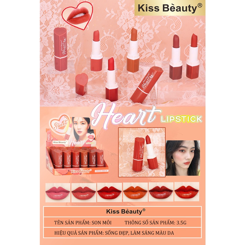 1 bộ 8 miếng trọn bộ mỹ phẩm trang điểm Peach chuẩn KISS BEAUTY （PS-8JT-B01）