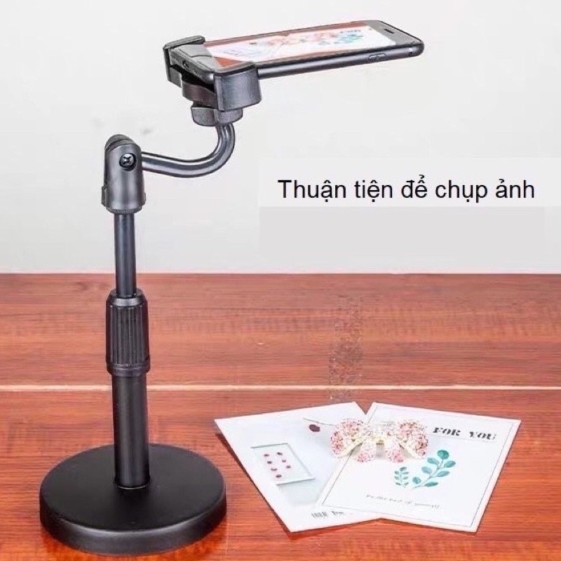 : Giá đỡ điện thoại để bàn kẹp điện thoại đa năng  livetream quay video học tập - quay 360 độ Binkids TB25