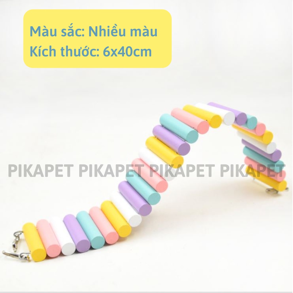 Thang gỗ màu trang trí lồng hamster.