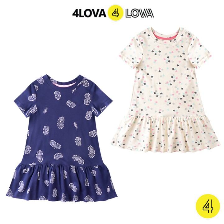 Váy xòe cho bé gái 4LOVA chất cotton từ 1- 8 tuổi