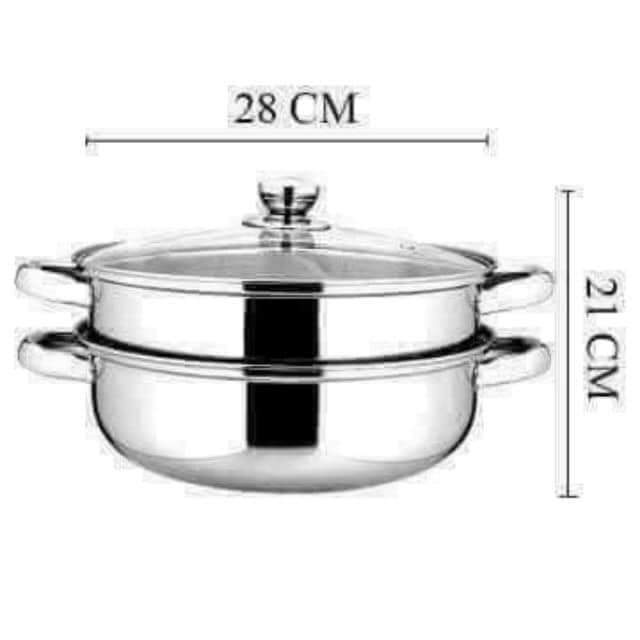 Nồi hấp 2 tầng đa năng 28cm ( sử dụng bếp từ và bếp ga)