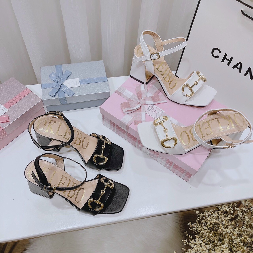 GIÀY SANDANL NỮ PHỐI KHÓA NGANG GÓT 5CM MẪU MỚI XINH XẮN MÃ 154