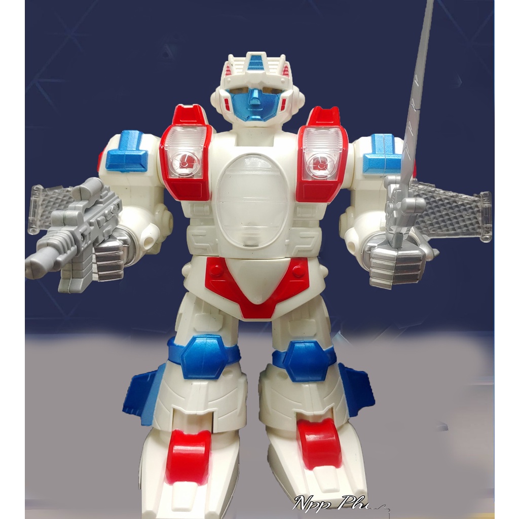 Robot đồ chơi thông minh rô bốt biết đi xoay voice có đèn