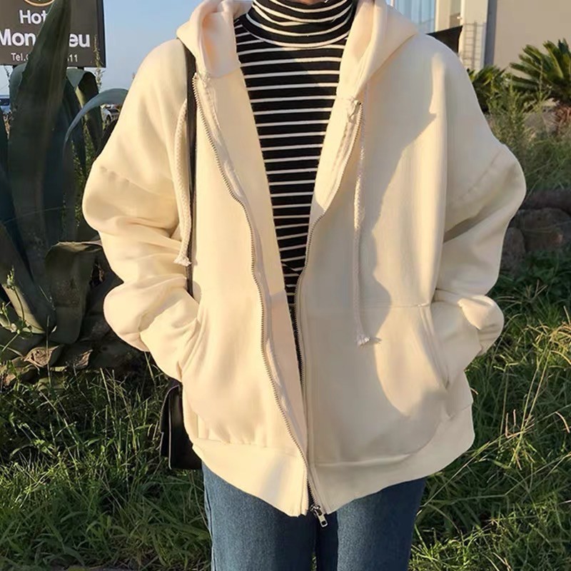 Áo khoác hoodie nỉ bông trơn | BigBuy360 - bigbuy360.vn