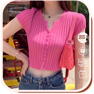 9382. áo len croptop tay ngắn basic