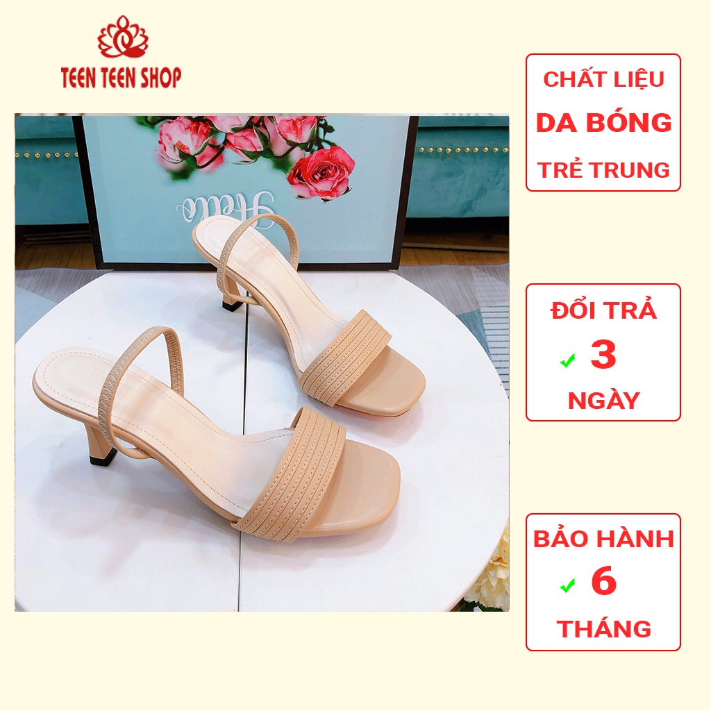 [ ẢNH THẬT ] Sandal nữ cao gót giá rẻ, giầy cao gót nữ 7 phân hở mũi, SDC002 - Teen Teen shop