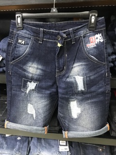 Short jean rách xanh đậm