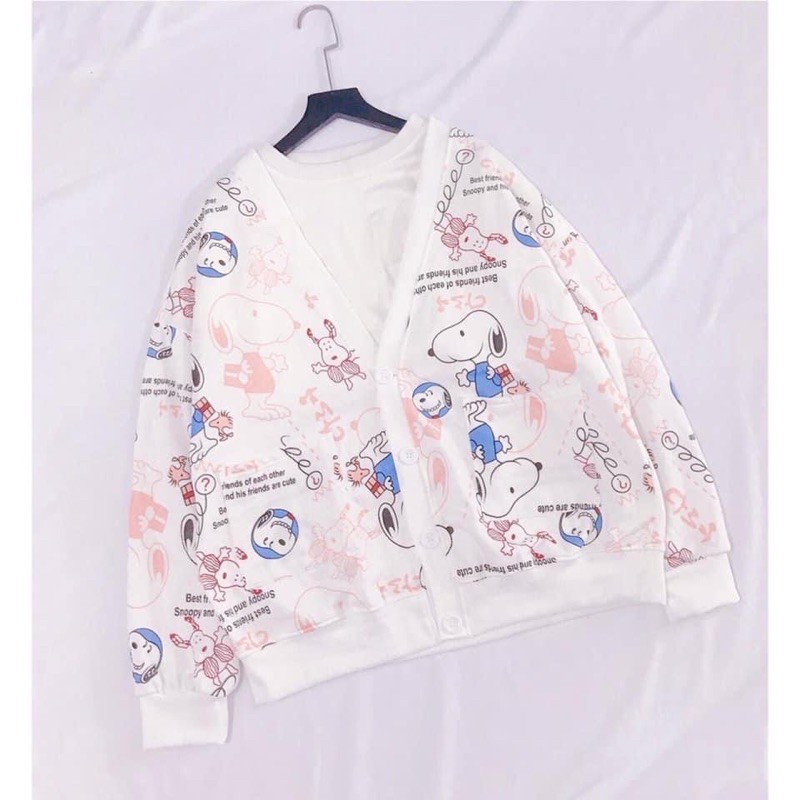 [GIÁ HUỶ DIỆT] Áo Cadigan Snoopy Chất Dày Đẹp Free Size &lt;60kg - Áo Đi Nắng Unisex (video ảnh thật)