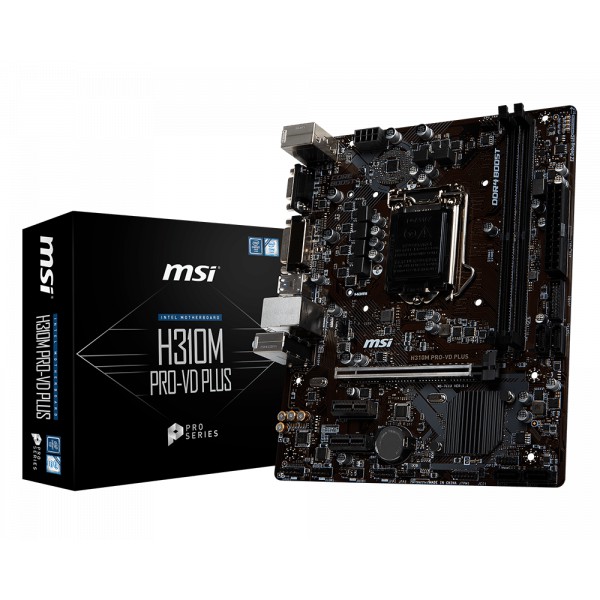 Mainboard MSI H310M PRO-VDH PLUS (Intel H310, Socket 1151, m-ATX, 2 khe RAM DDR4)