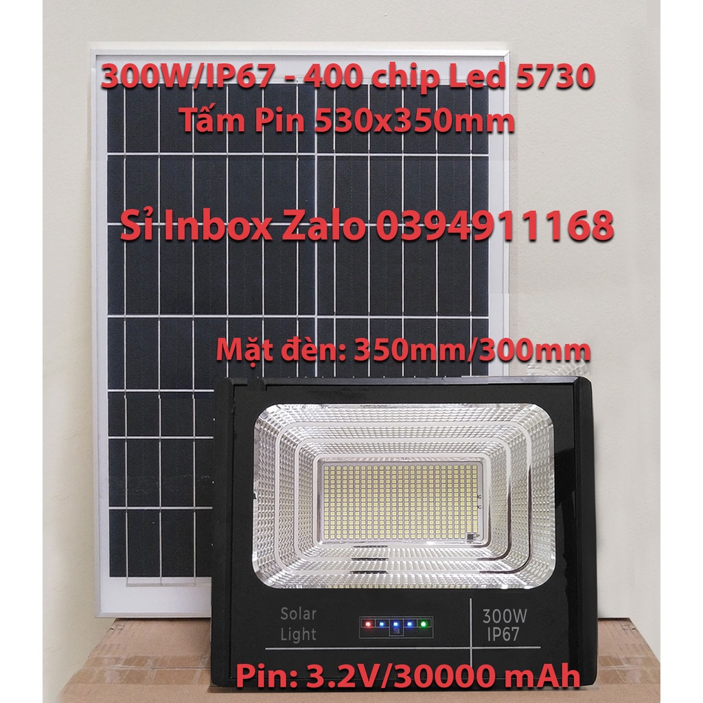 Đèn pha led năng lượng mặt trời 300W, đèn  năng lượng mặt trời cao cấp solar light, chống nước IP67, BH 2 năm