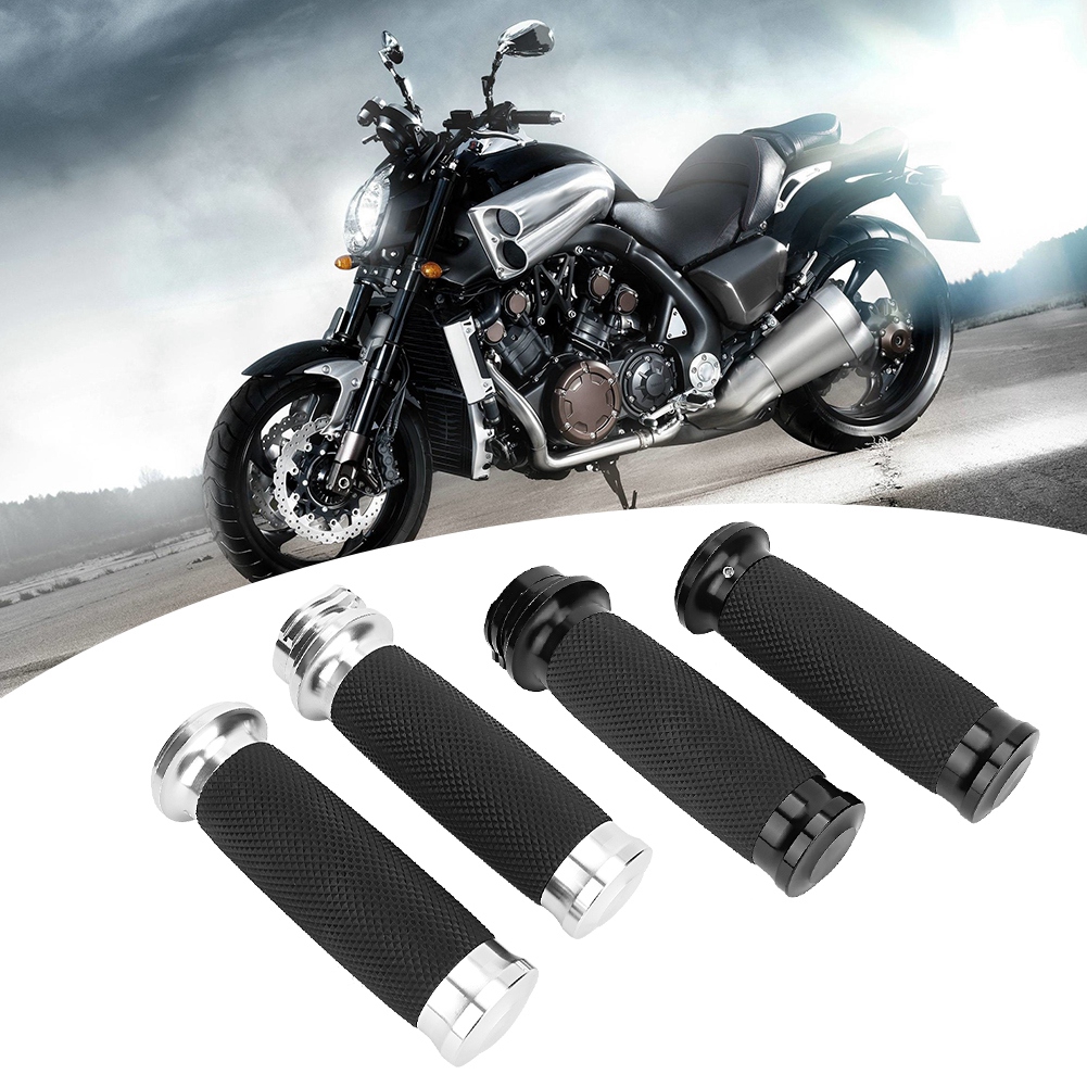 Cooltools 1 Pair Universal Motorcycle 25mm Handgrip Aluminum+Rubber Anti-slip Handlebar Grip Cover