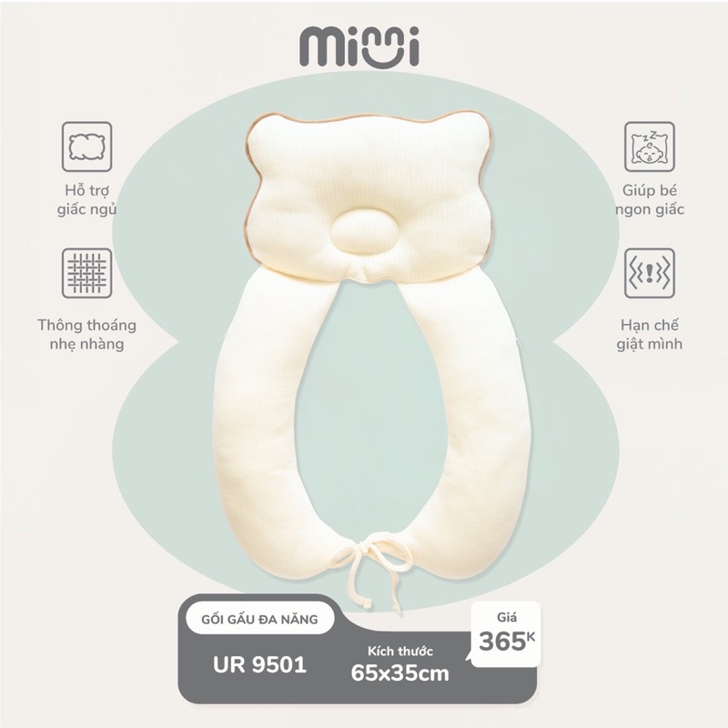 Gối Chữ U Đa Năng Định Hình Đầu Và Chống Giật Mình Minni hãng Ualarogo