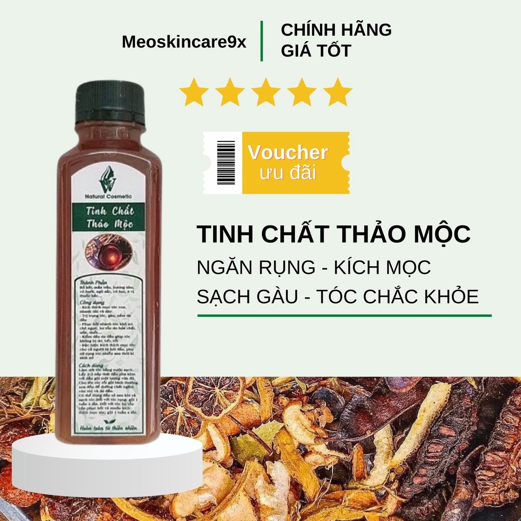 TINH CHẤT THẢO MỘC VV Natural Cosmetic kích mọc tóc, ngăn rụng, giảm gàu tóc chắc khoẻ