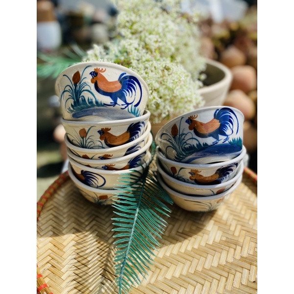 Tô Nhỏ 14cm Hoạ Tiết Gà Vẽ Tay Cao Cấp