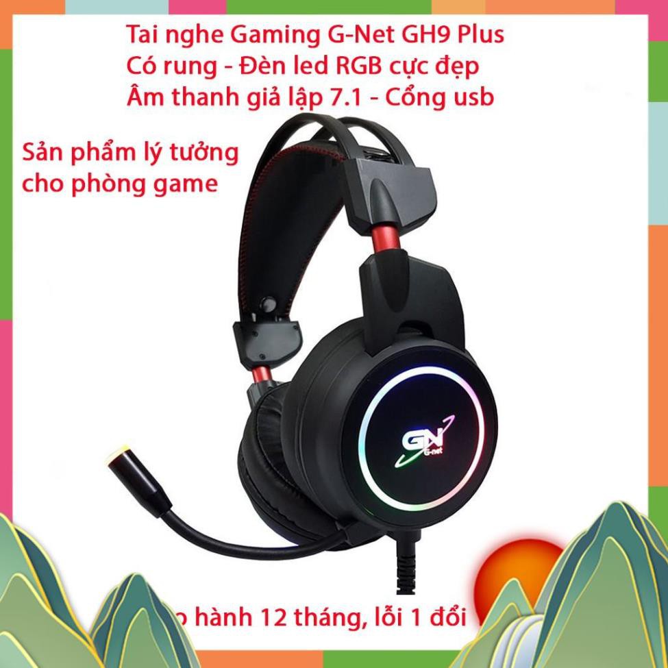 Tai nghe gaming G-Net GH9 Plus 7.1 - Có rung - Đèn led RGB - Âm thanh giả lập 7.1 - Chính hãng - Bảo hành 12 tháng [ED] | BigBuy360 - bigbuy360.vn