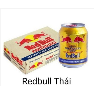 Hàng chuẩn nước tăng lực red bull bò húc thái lan thùng 24 lon x 250ml - ảnh sản phẩm 1