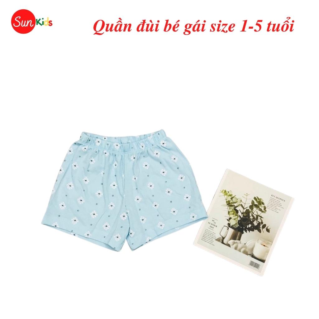 Quần đùi bé gái SUNKIDS1, quần đùi cho bé chất cotton mềm mát, size 1-5 tuổi, nhiều màu