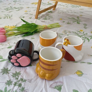 (Tự chụp / Có sẵn )Ly sứ chân mèo boss