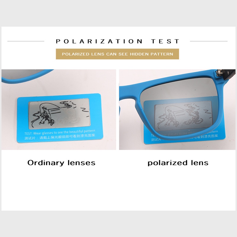Kính Mát Phân Cực Chống Tia UV400 Polaroid Tròng Vuông Thời Trang Cho Nam Và Nữ