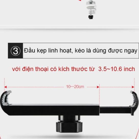 Giá đỡ điện thoại ipad kẹp đầu giường kẹp bàn đa năng để xem phim livestream xoay 360 độ