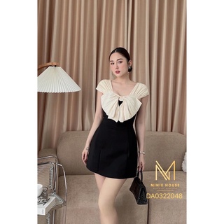 [ HA ANH THU ] Đầm 2s Phối Nơ Dáng Ngắn