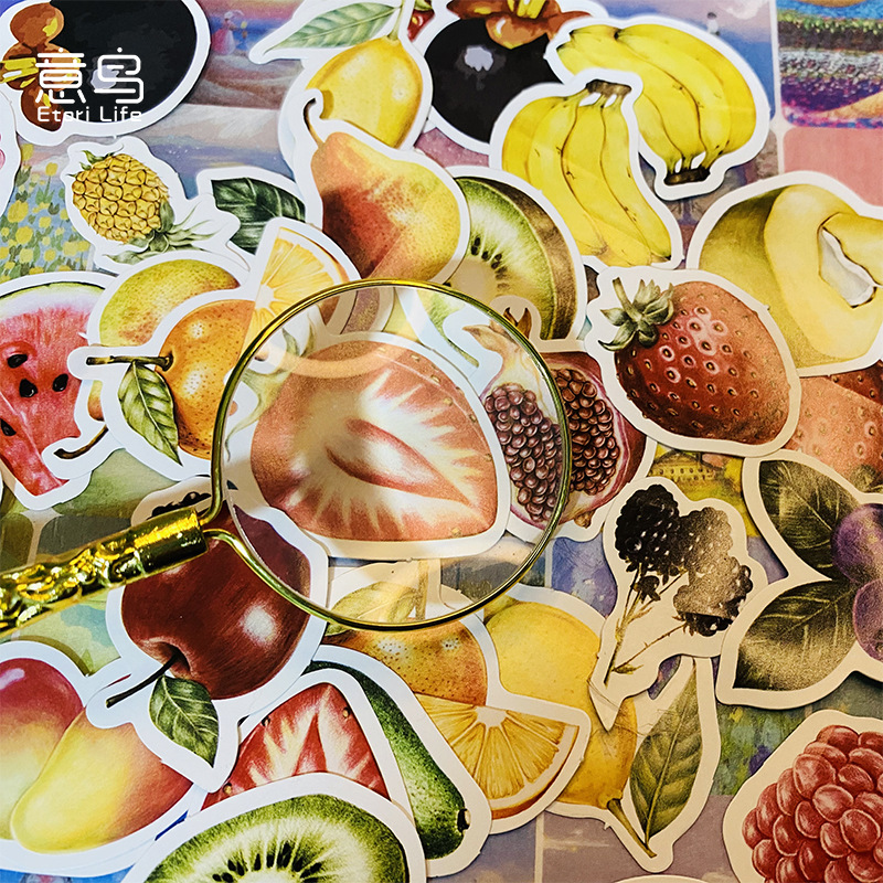 Hộp 46 Sticker dán chủ đề hình Trái Cây Sáng Tạo Box Sticker ST369