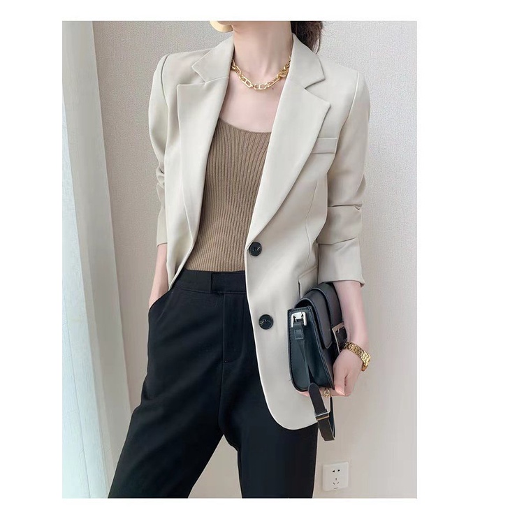 Áo Khoác Vest Dáng Rộng Màu Nâu Thời Trang Thu Đông Hàn Quốc  Cao Cấp Có Size Lớn Cho Nữ