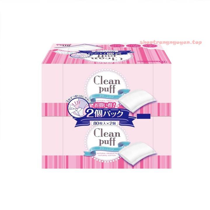 BÔNG TẨY TRANG COTTON CLEAN PUFF NHẬT BẢN - 80 TỜ | BigBuy360 - bigbuy360.vn